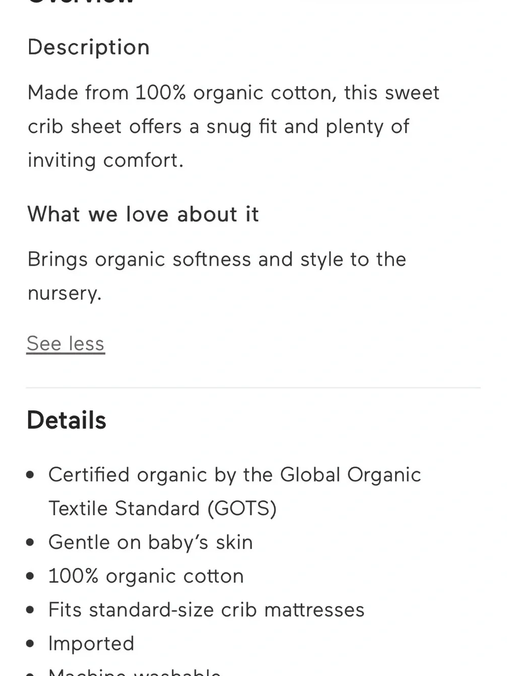 Carter's Organic Cotton Crib Sheet in Cream
